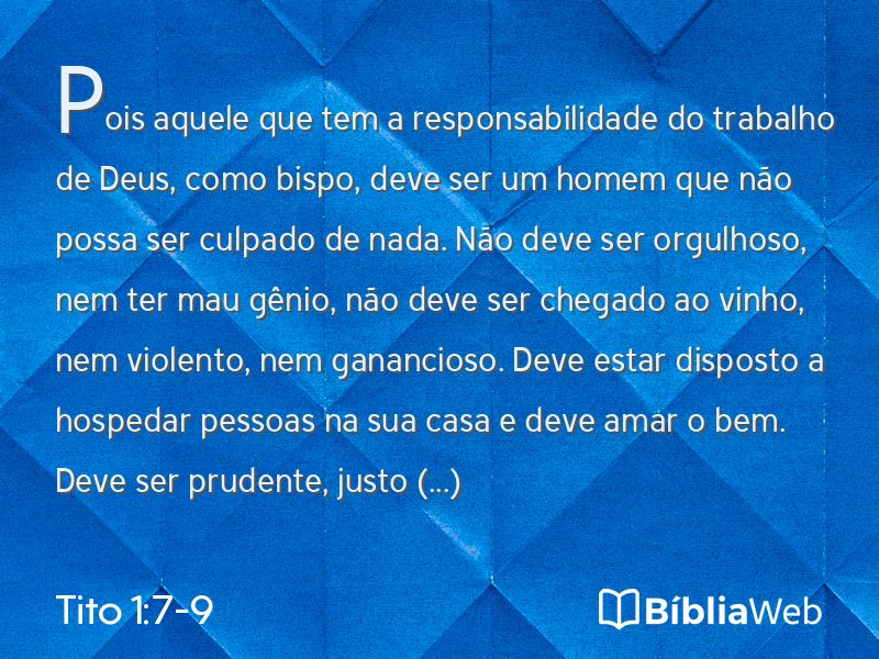 Tito 1:7-9 em imagem para compartilhar