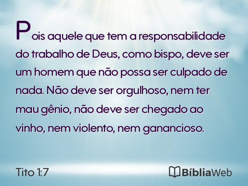 Tito 1:7 em imagem para compartilhar