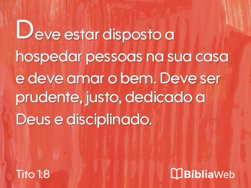 Tito 1:8 em imagem para compartilhar