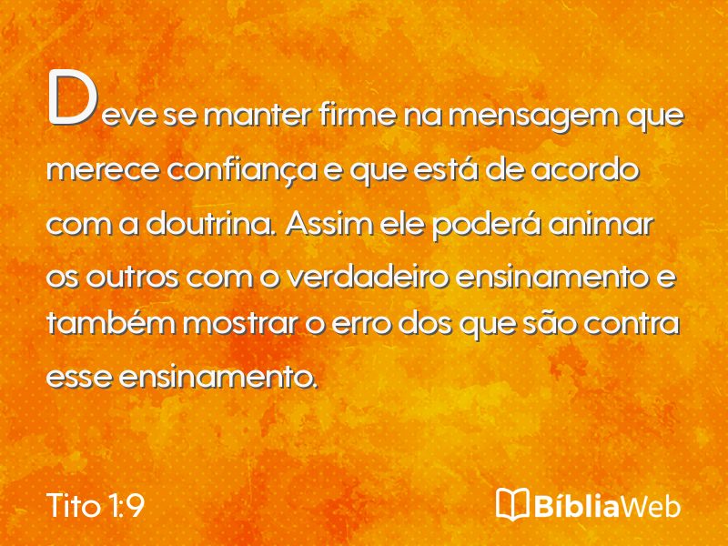 Tito 1:9 em imagem para compartilhar