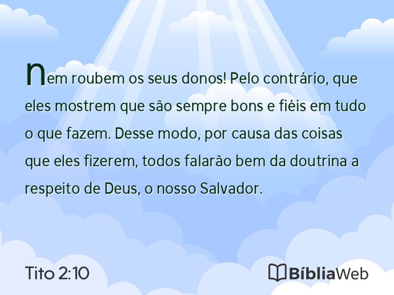 Tito 2:10 em imagem para compartilhar
