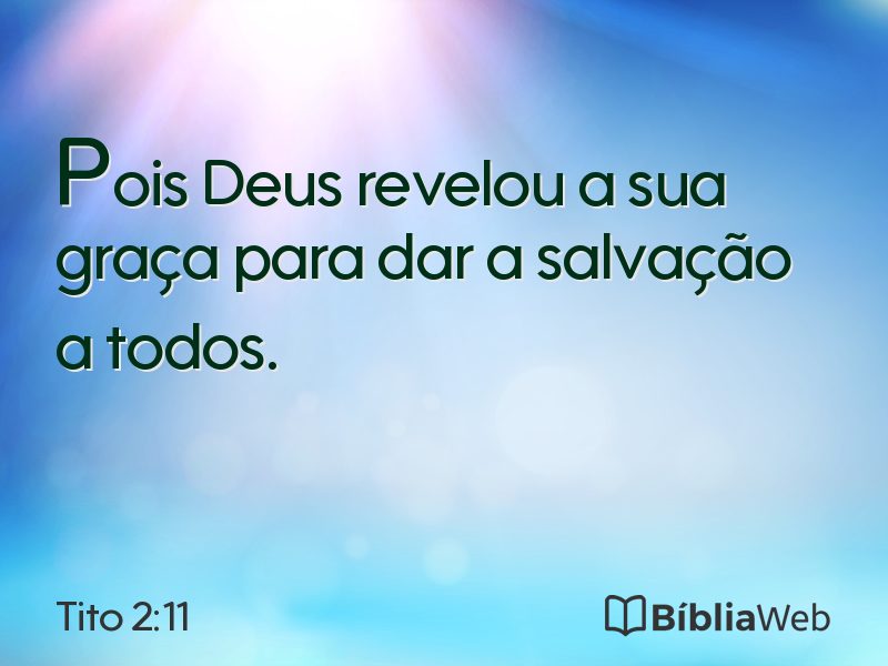 Tito 2:11 em imagem para compartilhar