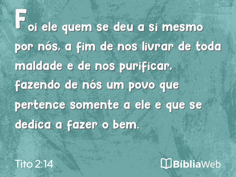 Tito 2:14 em imagem para compartilhar