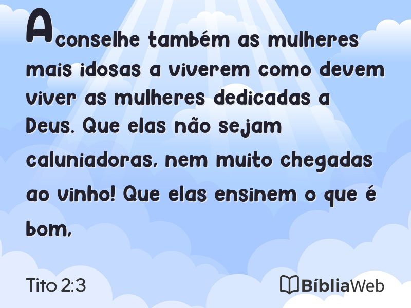 Tito 2:3 em imagem para compartilhar