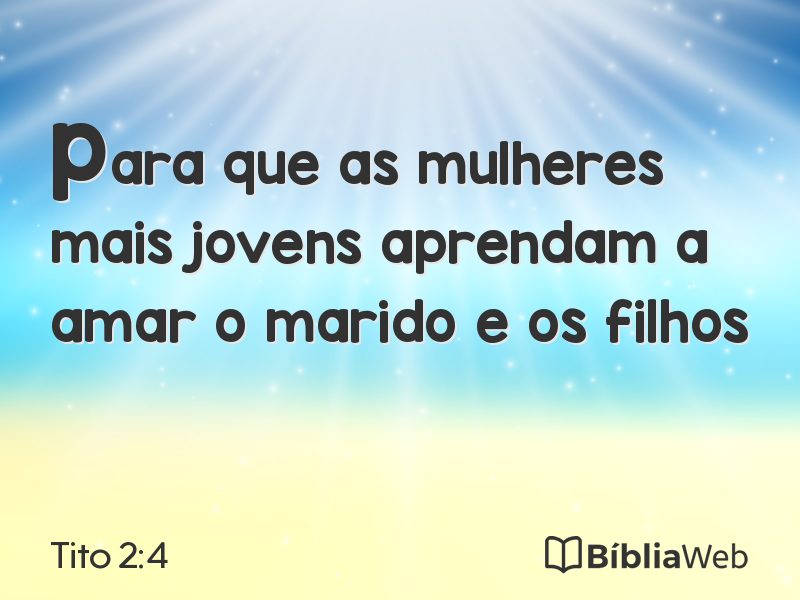 Tito 2:4 em imagem para compartilhar
