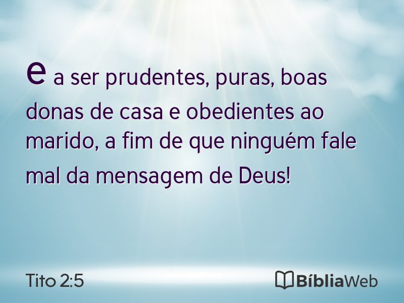 Tito 2:5 em imagem para compartilhar