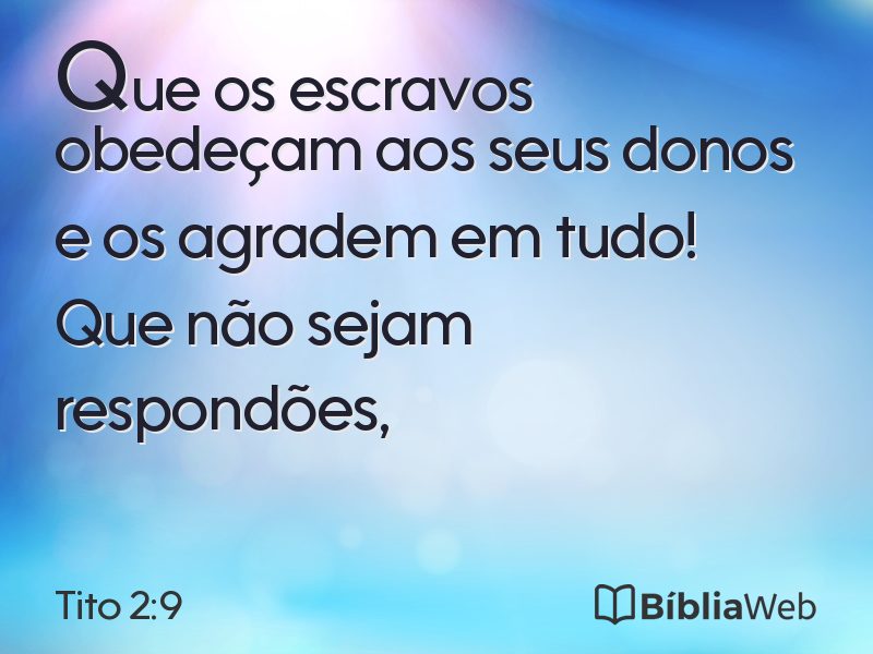 Tito 2:9 em imagem para compartilhar