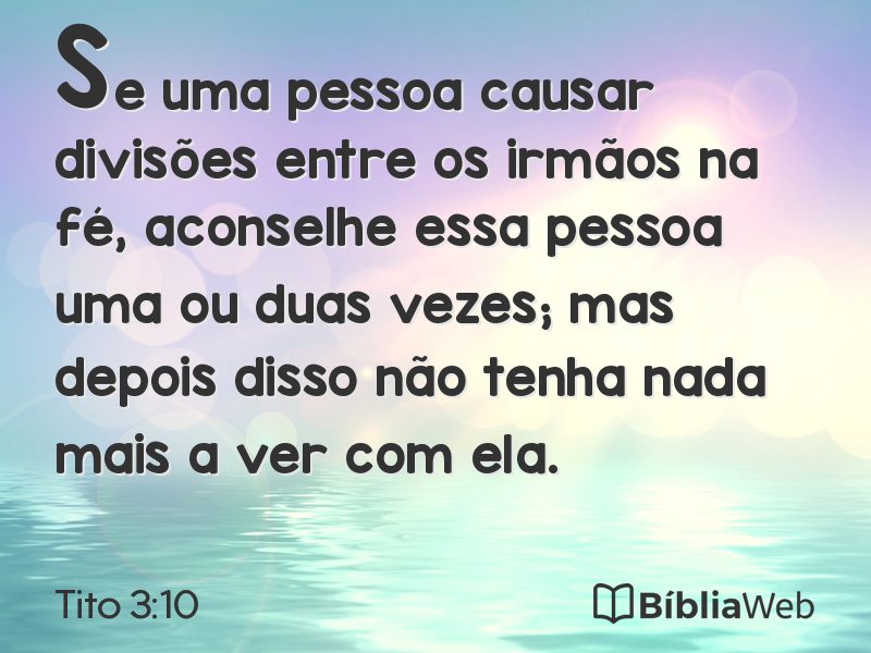 Tito 3:10 em imagem para compartilhar