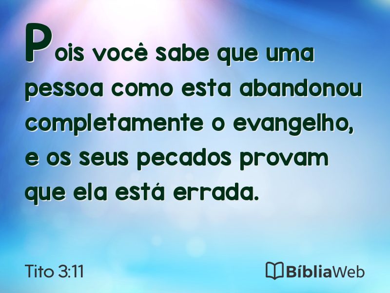 Tito 3:11 em imagem para compartilhar