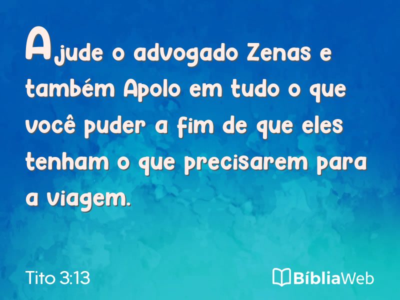 Tito 3:13 em imagem para compartilhar