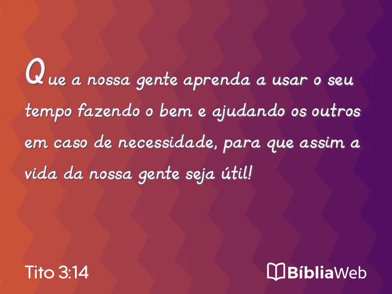Tito 3:14 em imagem para compartilhar