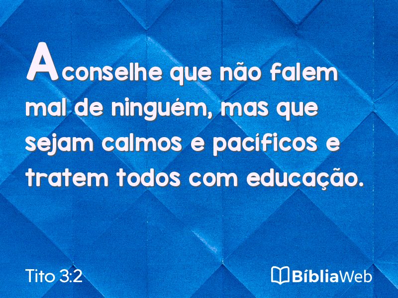 Tito 3:2 em imagem para compartilhar