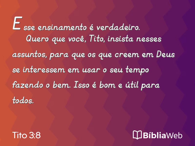 Tito 3:8 em imagem para compartilhar