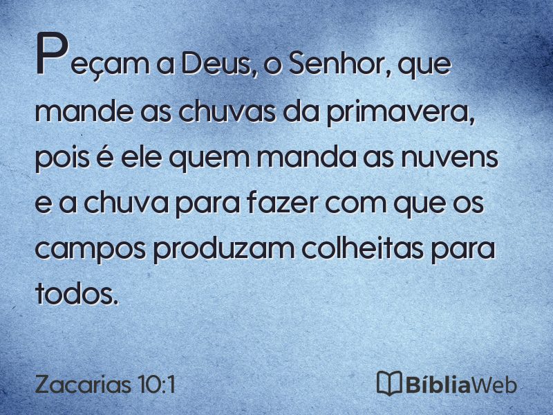 Zacarias 10:1 em imagem para compartilhar
