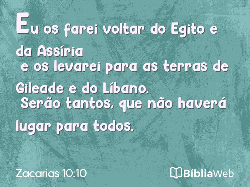 Zacarias 10:10 em imagem para compartilhar