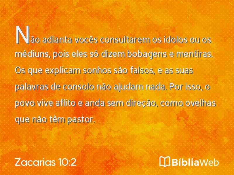 Zacarias 10:2 em imagem para compartilhar