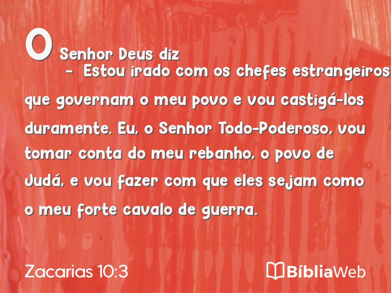Zacarias 10:3 em imagem para compartilhar