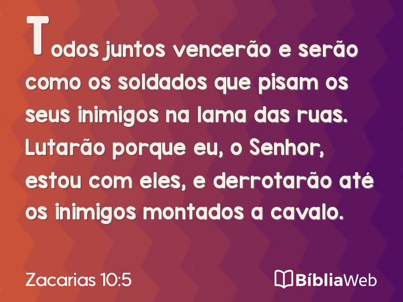 Zacarias 10:5 em imagem para compartilhar
