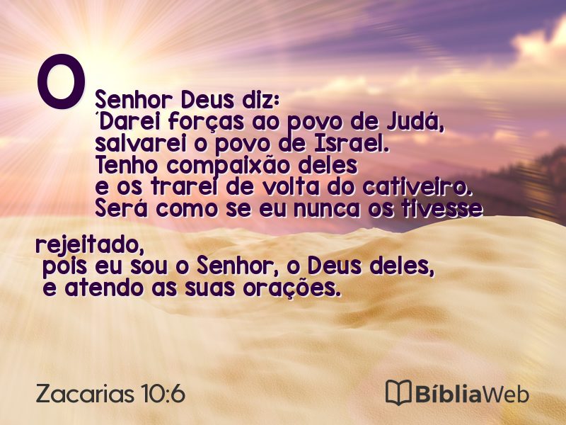 Zacarias 10:6 em imagem para compartilhar