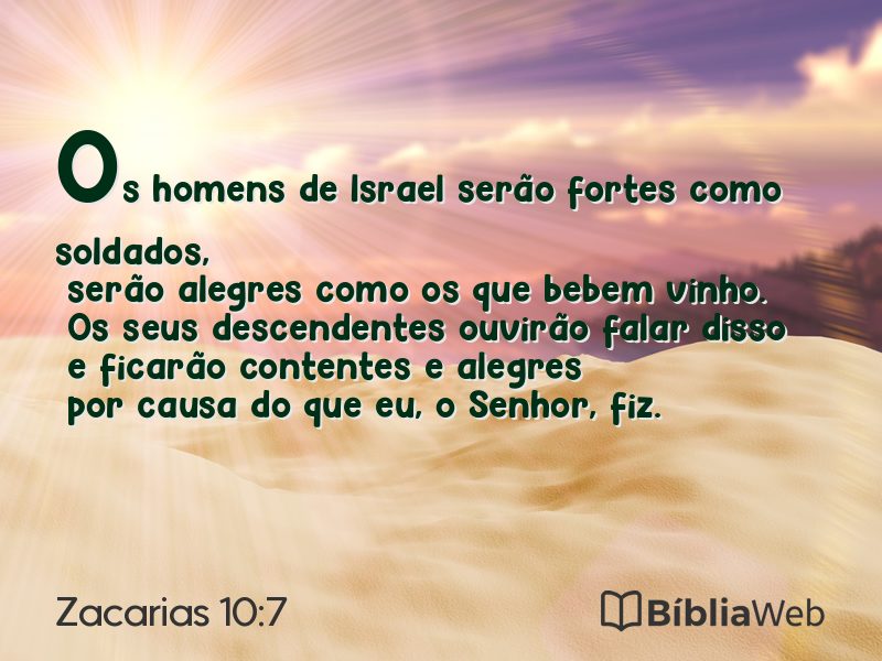 Zacarias 10:7 em imagem para compartilhar