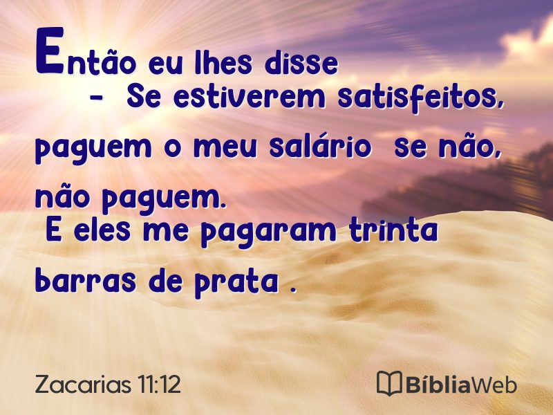 Zacarias 11:12 em imagem para compartilhar