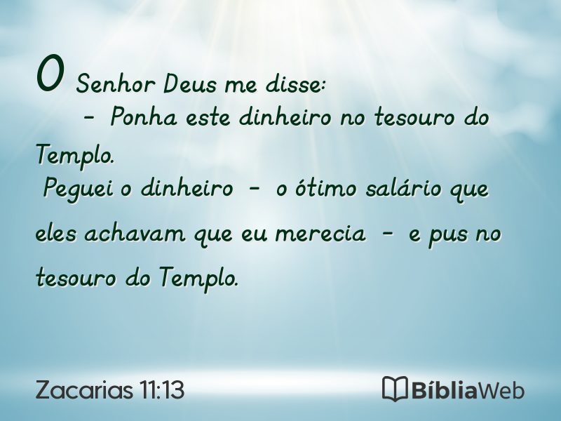 Zacarias 11:13 em imagem para compartilhar