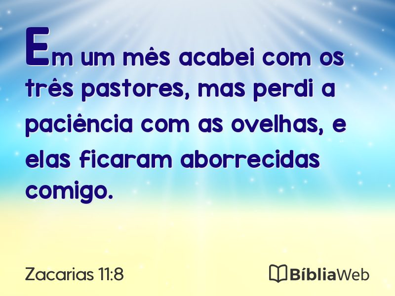Zacarias 11:8 em imagem para compartilhar