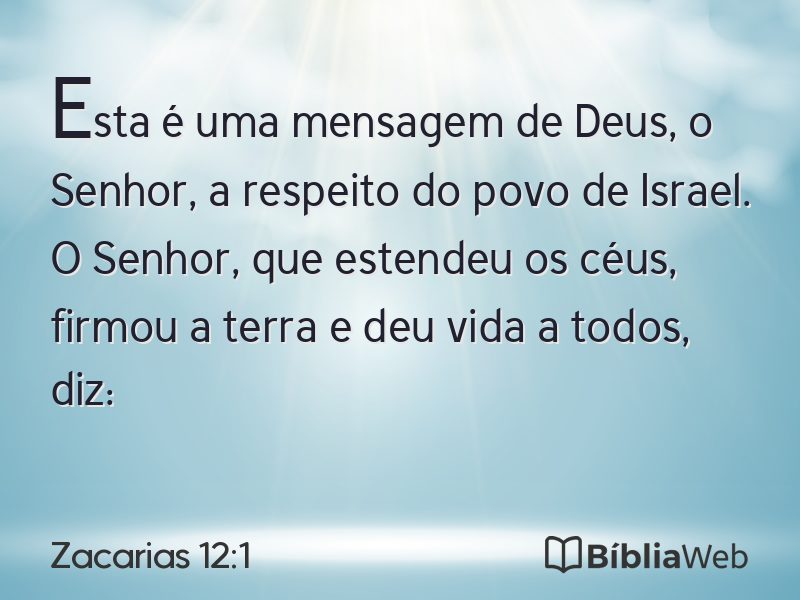 Zacarias 12:1 em imagem para compartilhar