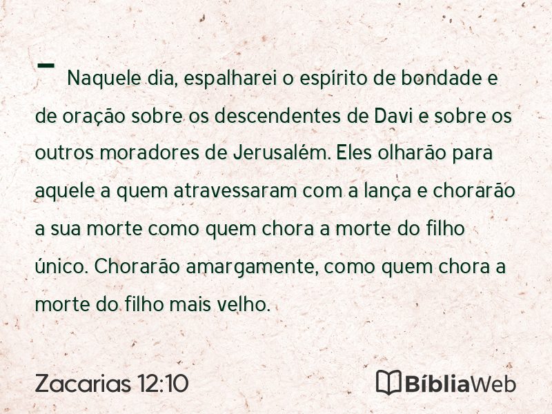 Zacarias 12:10 em imagem para compartilhar