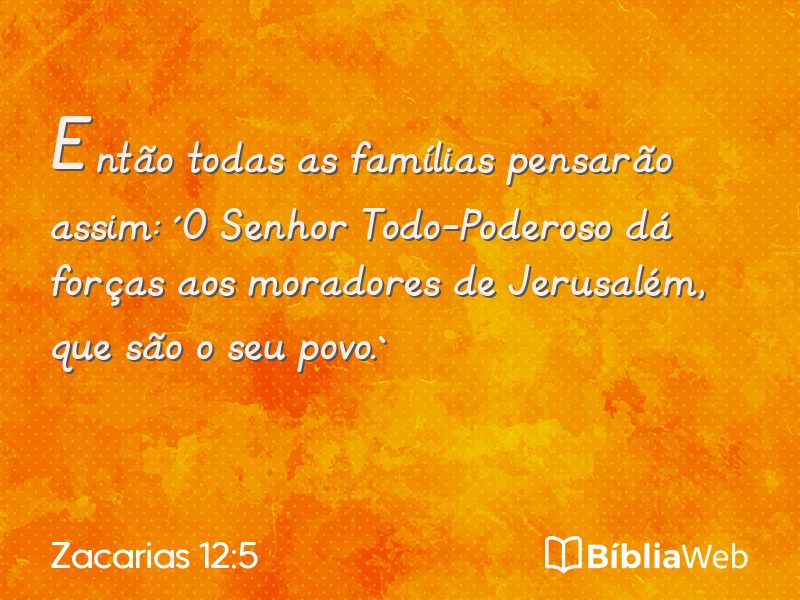 Zacarias 12:5 em imagem para compartilhar