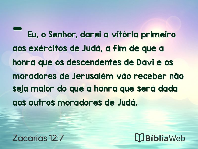 Zacarias 12:7 em imagem para compartilhar