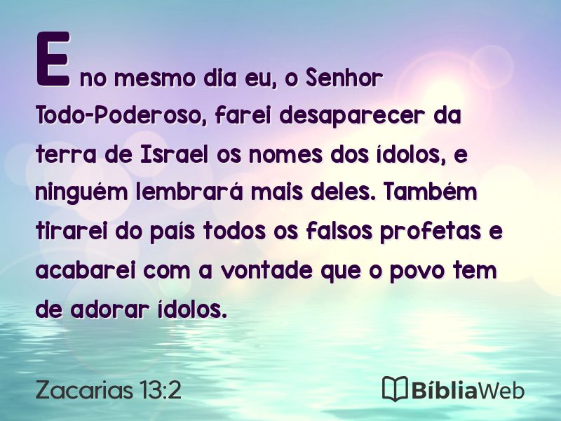 Zacarias 13:2 em imagem para compartilhar