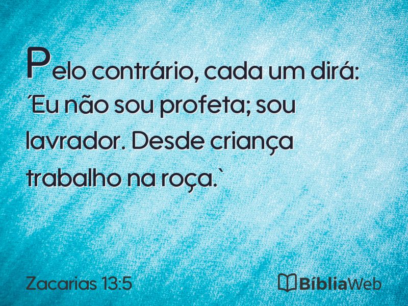 Zacarias 13:5 em imagem para compartilhar