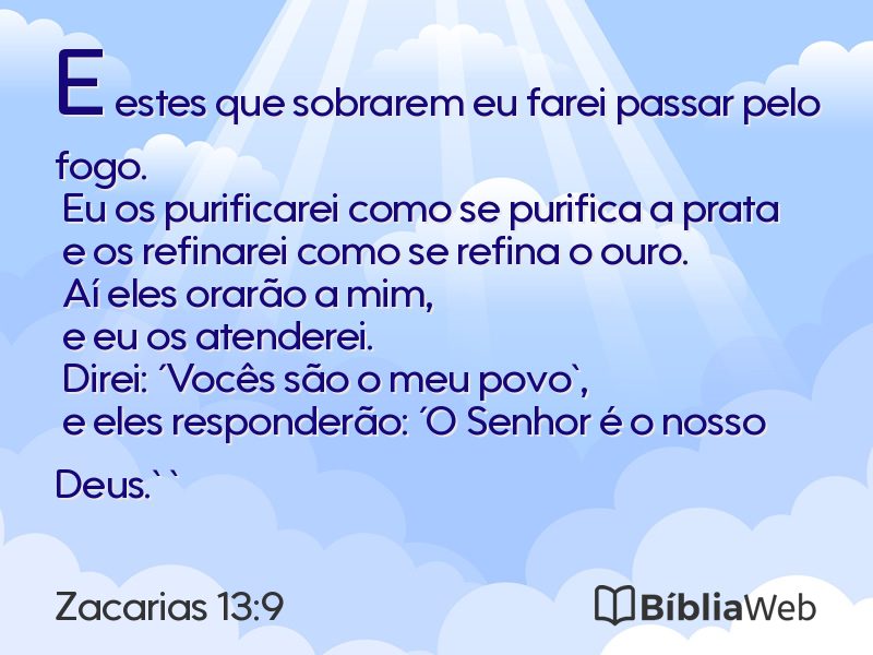 Zacarias 13:9 em imagem para compartilhar