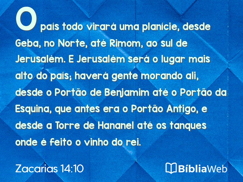 Zacarias 14:10 em imagem para compartilhar