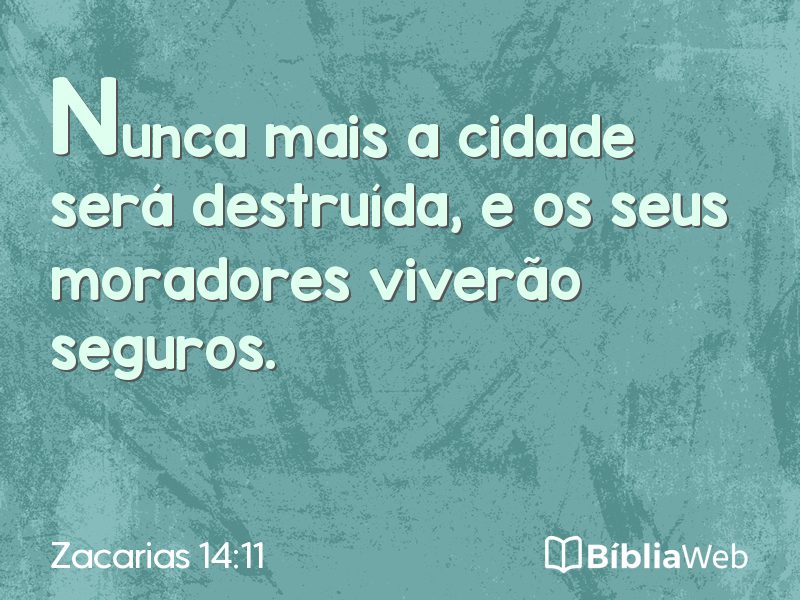 Zacarias 14:11 em imagem para compartilhar