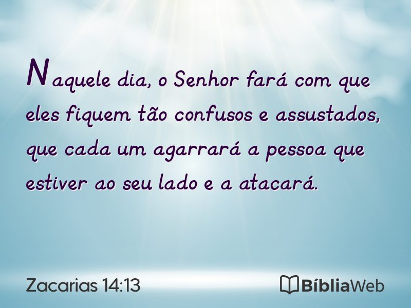 Zacarias 14:13 em imagem para compartilhar