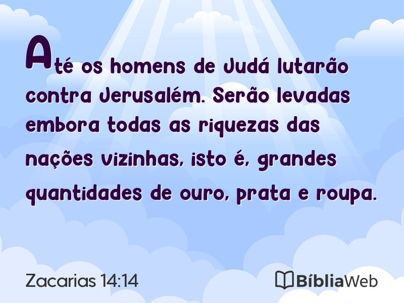 Zacarias 14:14 em imagem para compartilhar