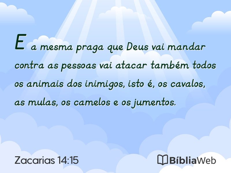 Zacarias 14:15 em imagem para compartilhar