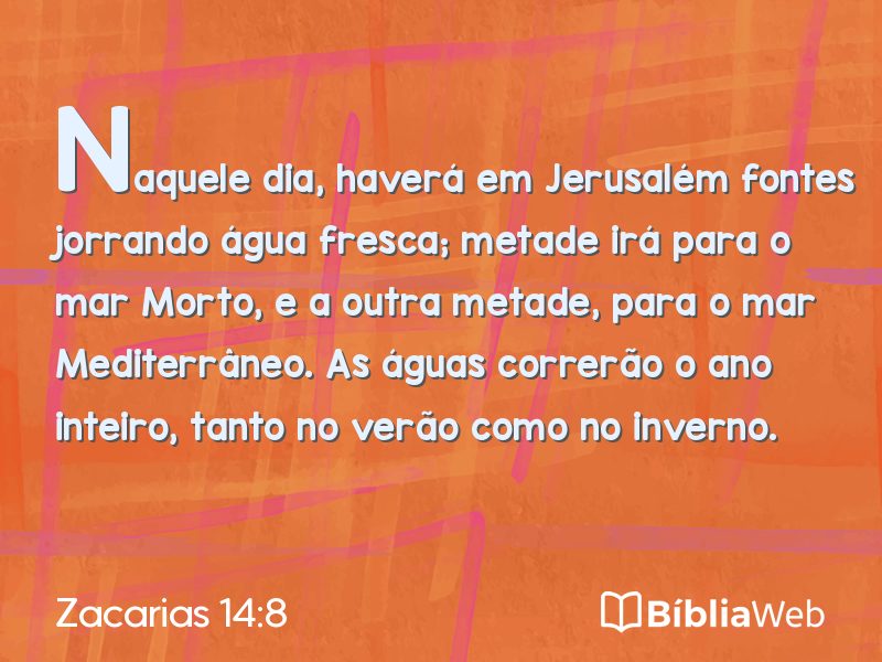 Zacarias 14:8 em imagem para compartilhar