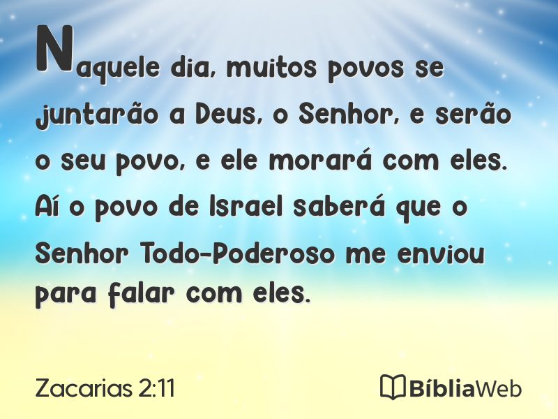Zacarias 2:11 em imagem para compartilhar