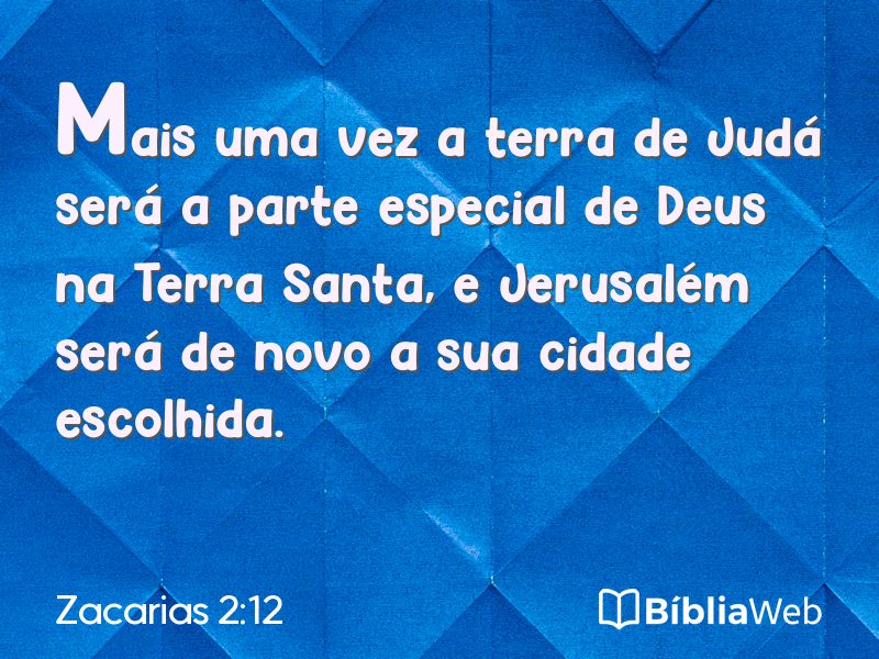 Zacarias 2:12 em imagem para compartilhar