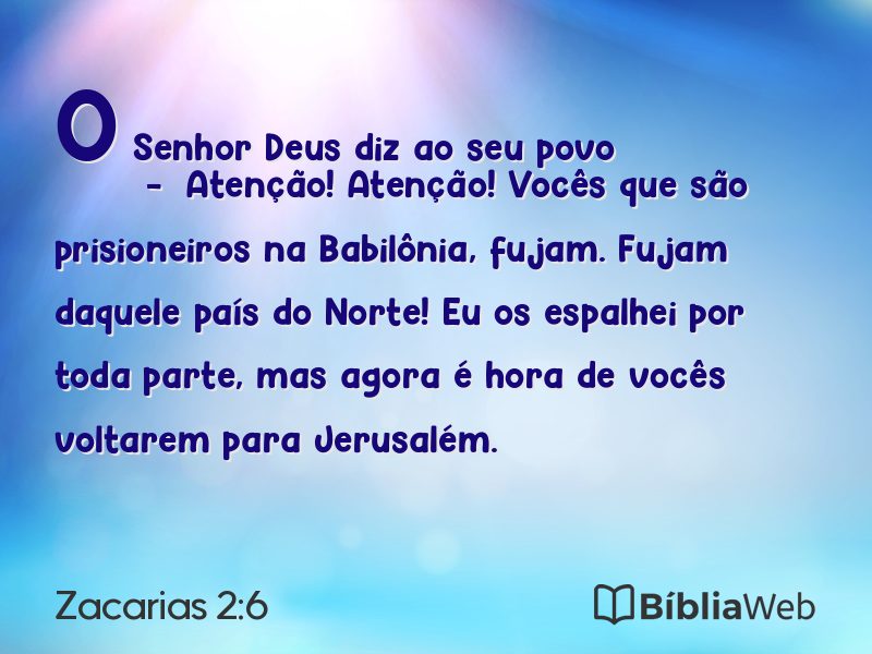 Zacarias 2:6 em imagem para compartilhar