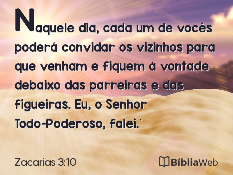 Zacarias 3:10 em imagem para compartilhar