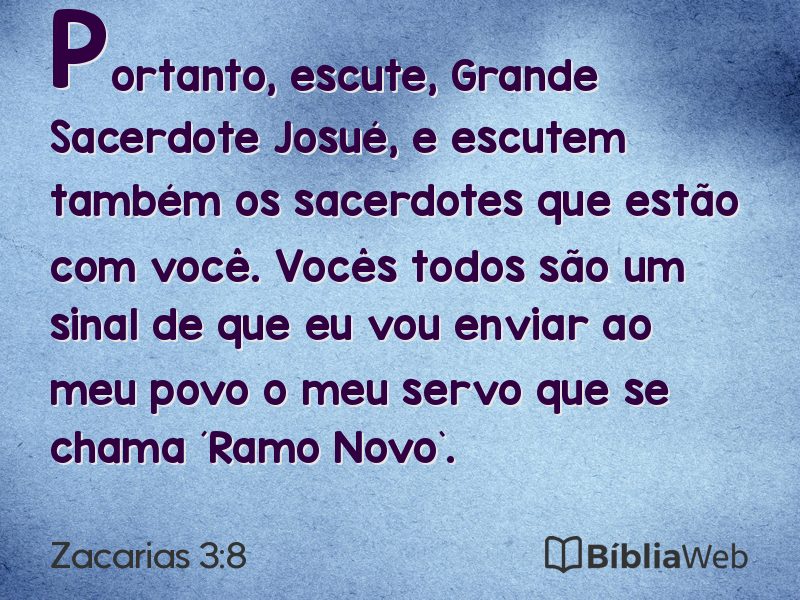 Zacarias 3:8 em imagem para compartilhar
