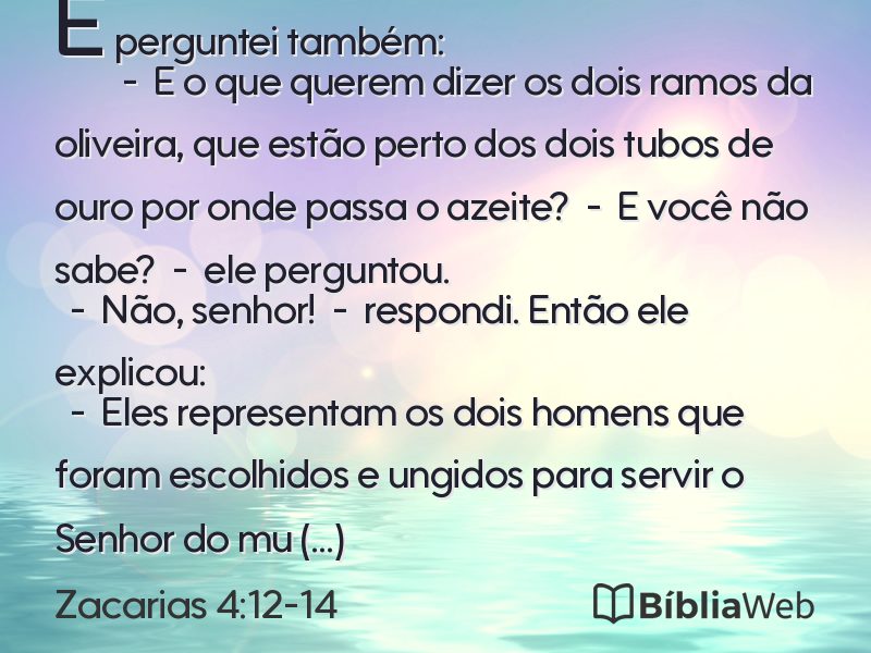 Zacarias 4:12-14 em imagem para compartilhar