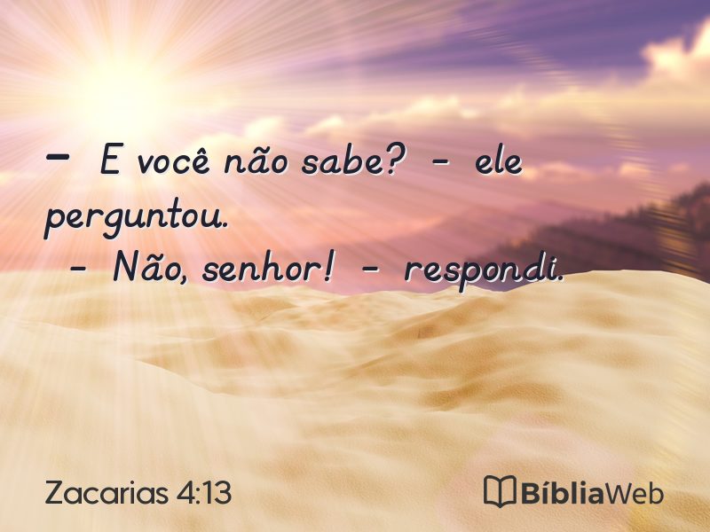 Zacarias 4:13 em imagem para compartilhar