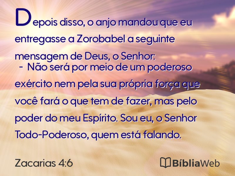Zacarias 4:6 em imagem para compartilhar