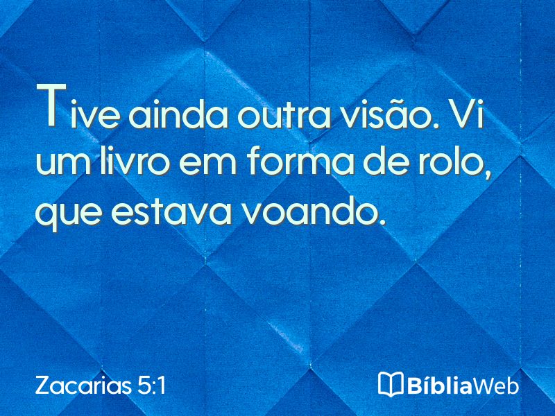 Zacarias 5:1 em imagem para compartilhar