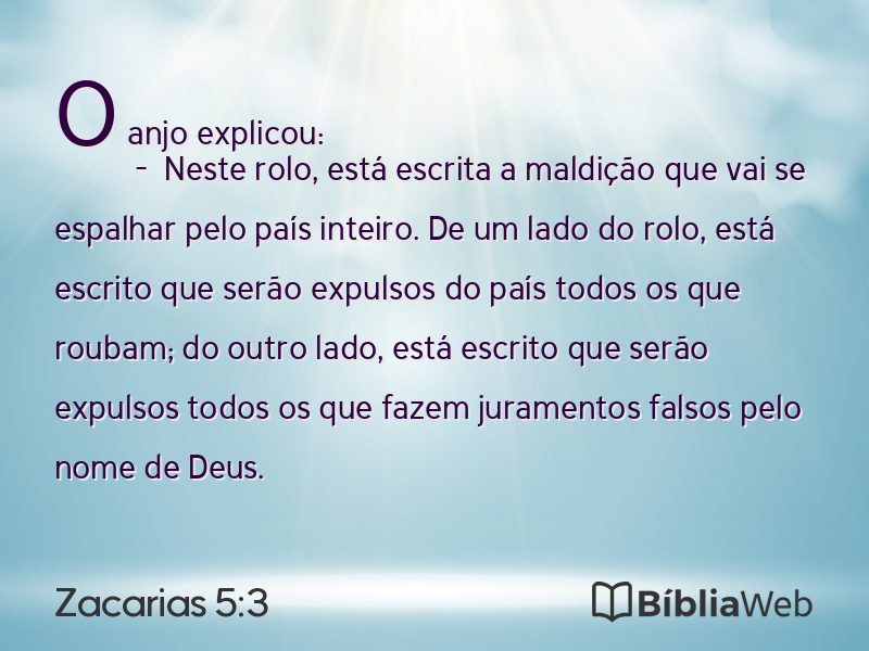 Zacarias 5:3 em imagem para compartilhar